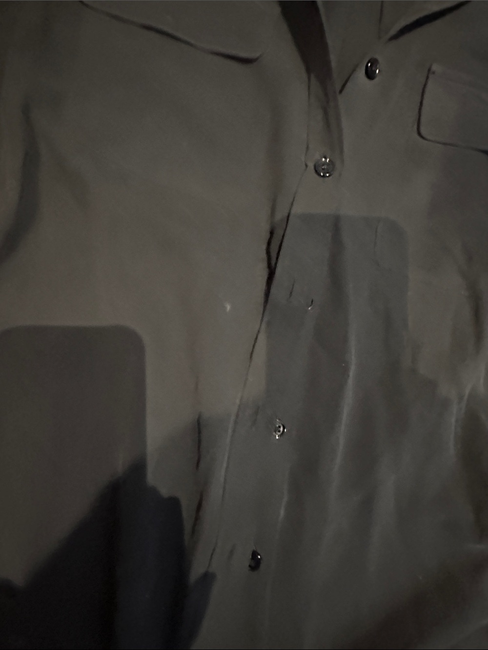 Black Button-Front Blouse - Picture 4 of 5